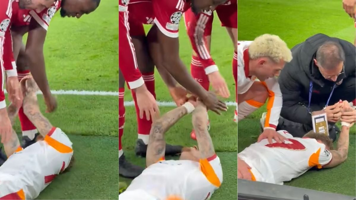 La calciatrice olandese Noa Lang urla di dolore dopo aver mozzato il dito durante la partita