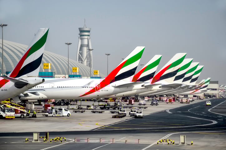 Aerei all'aeroporto internazionale di Dubai