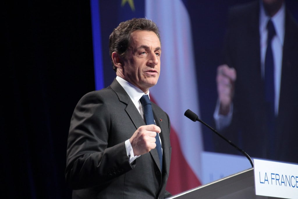 Nicolas Sarkozy durante un incontro a Lione, nel 2012