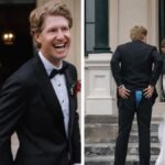 I pantaloni dello sposo si spezzano nel momento peggiore, la sua reazione sorprende tutti 


