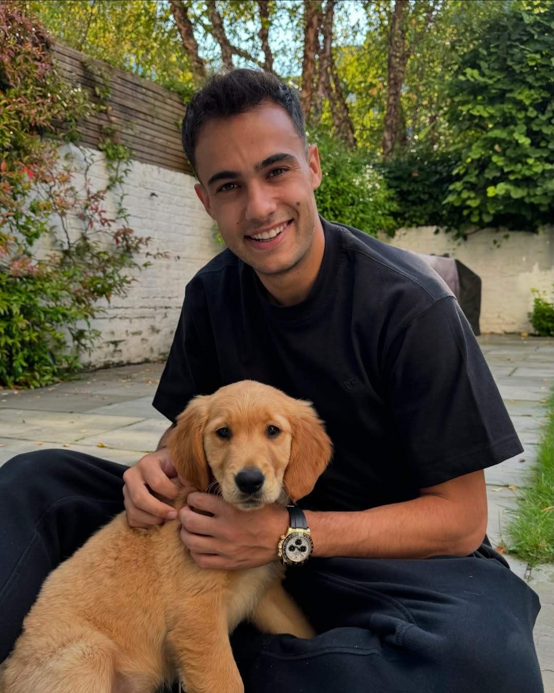 Sergio Reguilon con il suo cane
