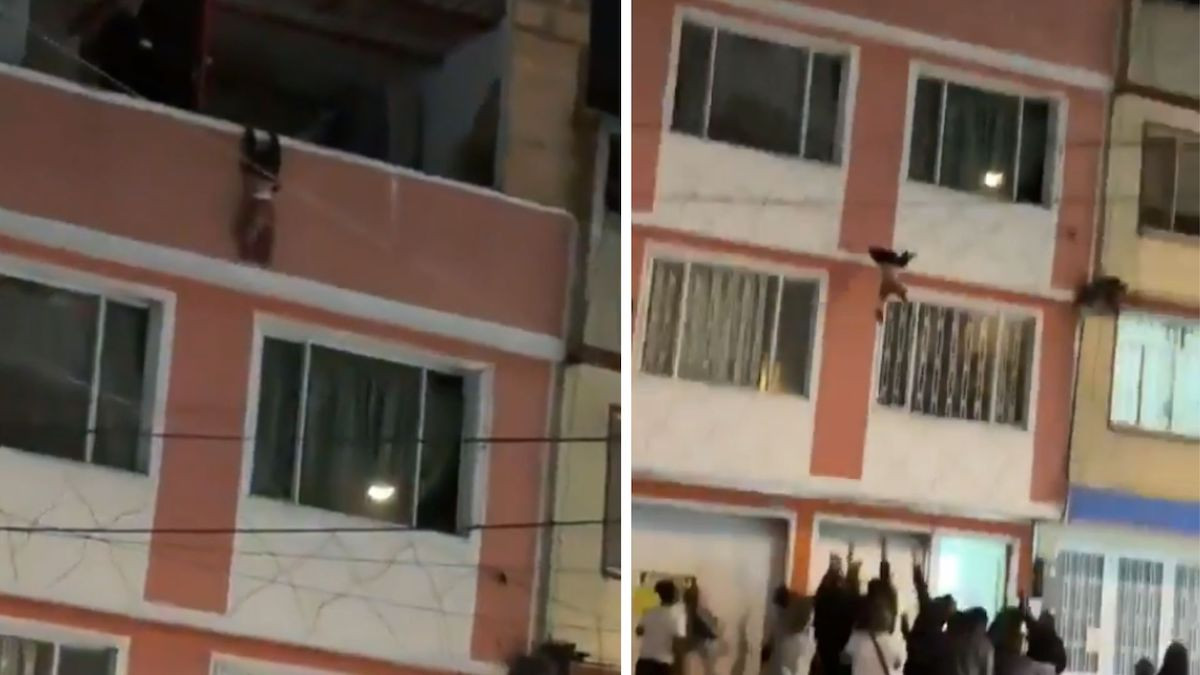 Video: un bambino di 2 anni sospeso in aria salvato dai vicini nella parte inferiore dell'edificio


