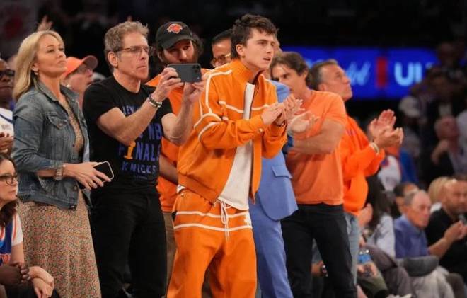 Ben Stiller e Timothée Chalamet al Madison Square Garden