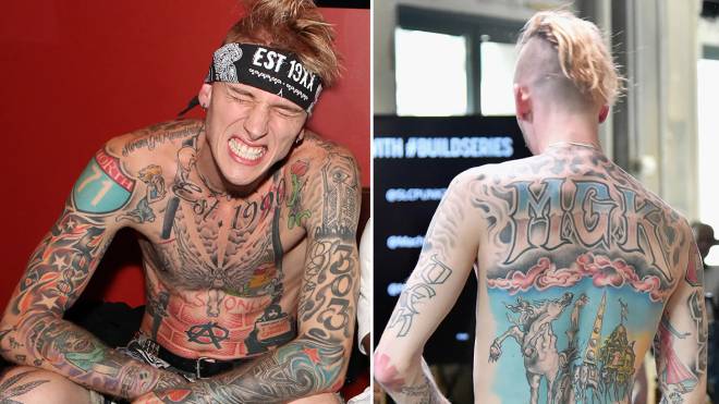 Machine Gun Kelly con i suoi vecchi tatuaggi