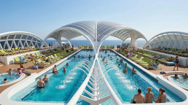 Una piscina sulla barca