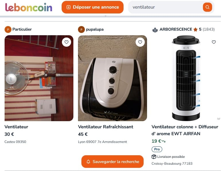 Screenshot dei fan su Leboncoin