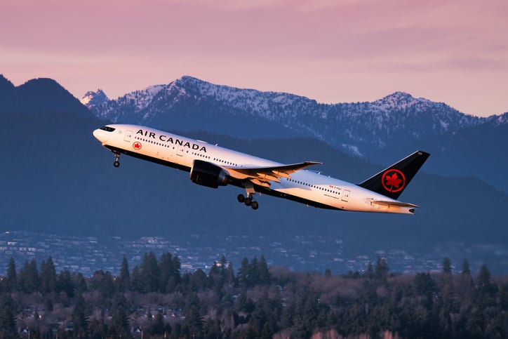 Un aereo dell'Air Canada