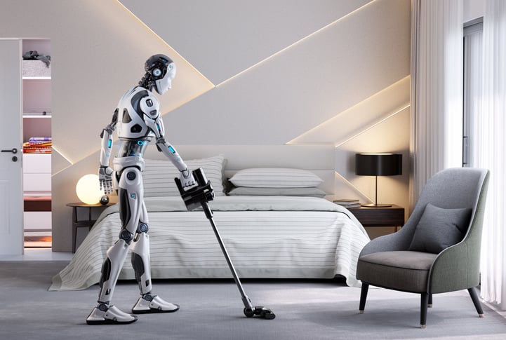 Un robot umanoide aspira