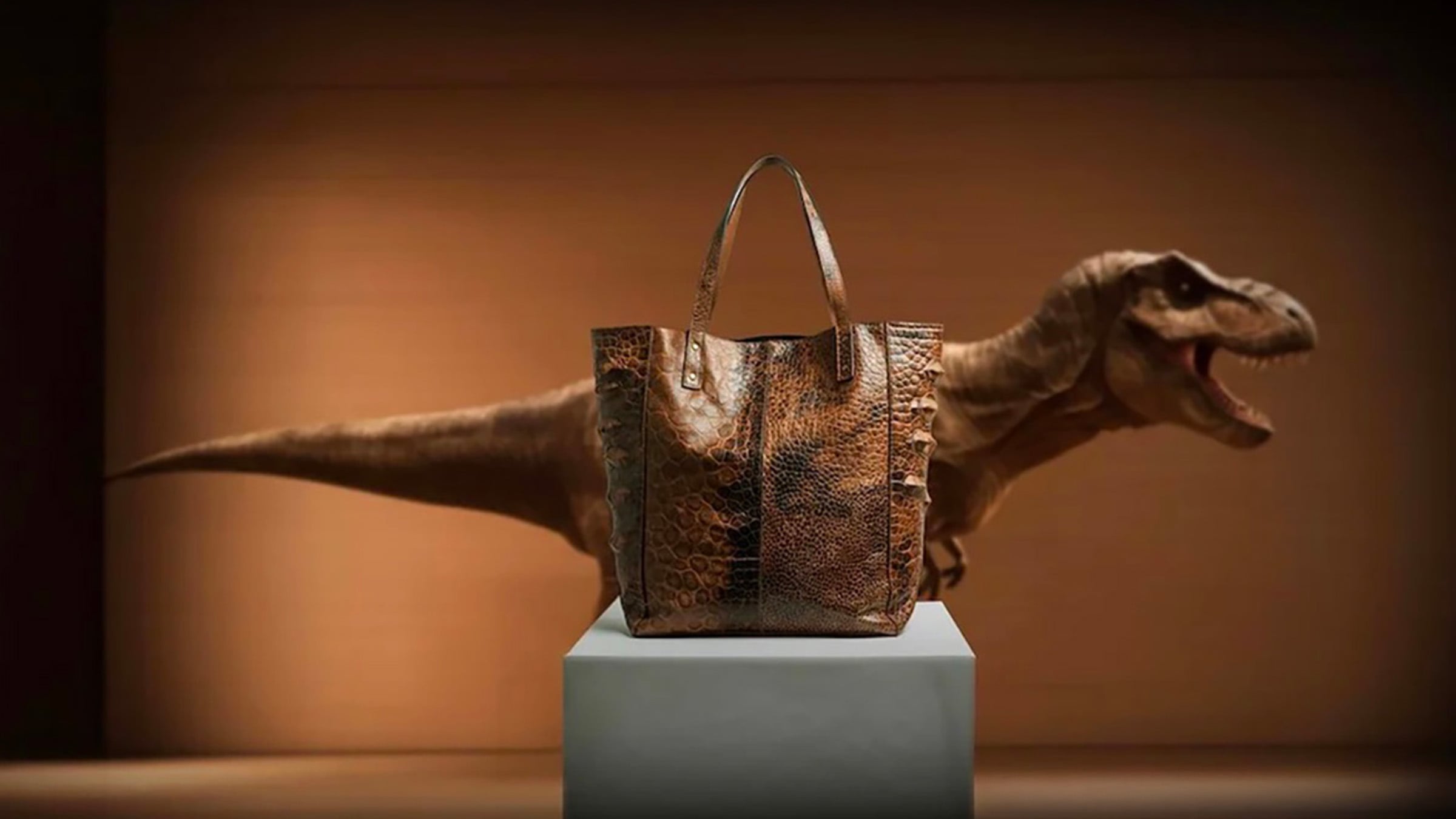 Borsa in pelle di dinosauro all'asta