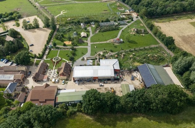 Vista aerea dello zoo Johnsons di Old Hurst