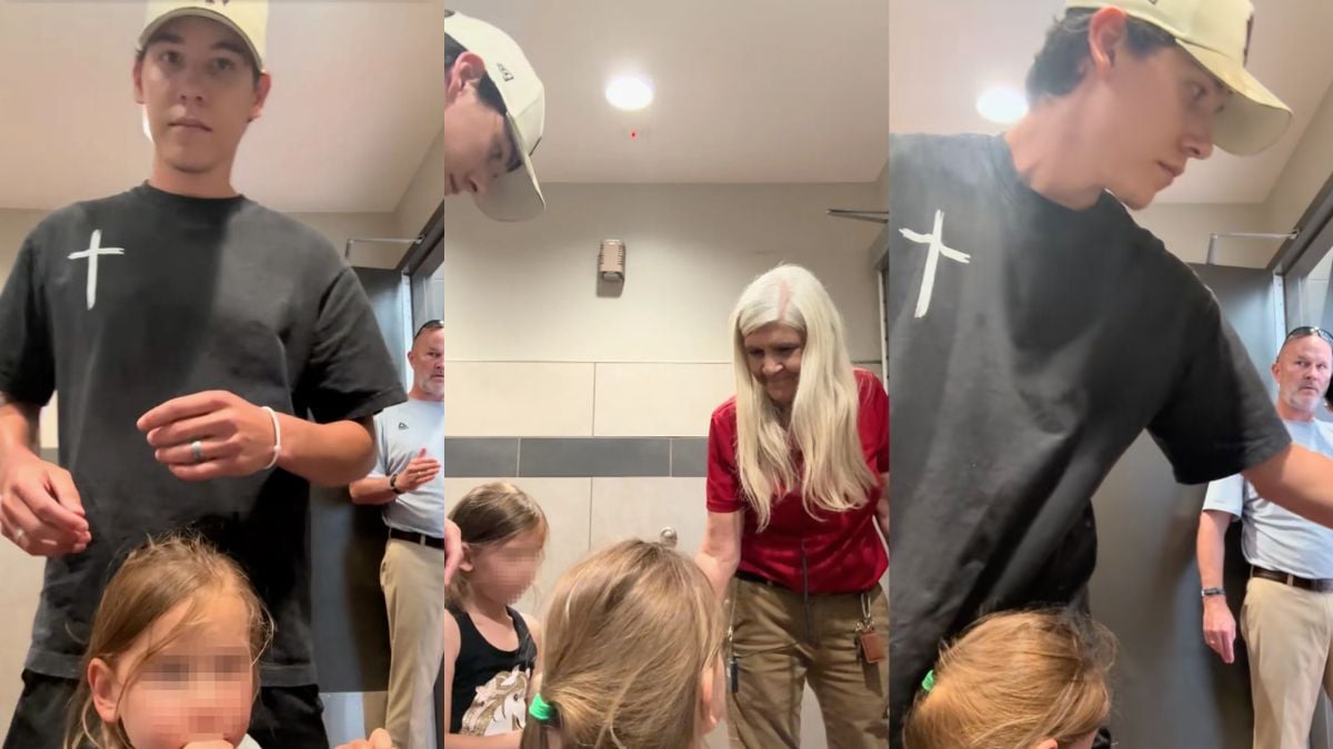 Tyler Brodsky e un cliente in una stazione di servizio dell'Alabama