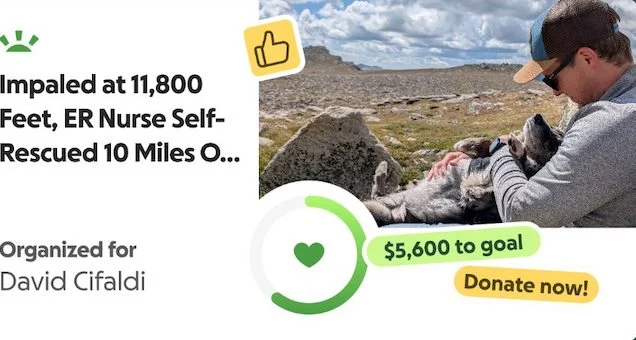 Schermata di GoFundMe