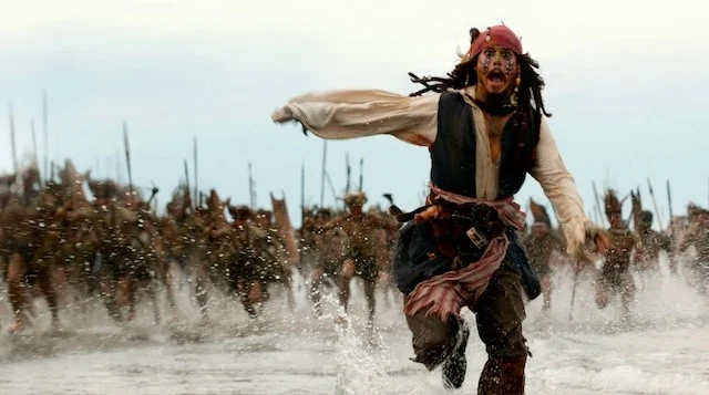 L'attore Johnny Depp in Pirati dei Caraibi