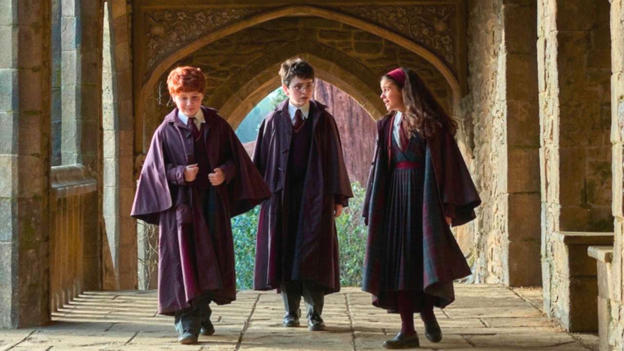 Ron, Harry e Hermione nella serie