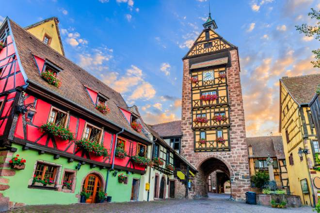 Torre Le Doler nel villaggio di Riquewihr