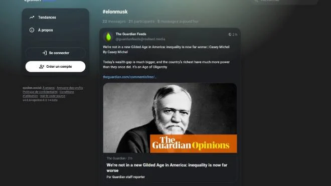 Screenshot del social network Epsilon