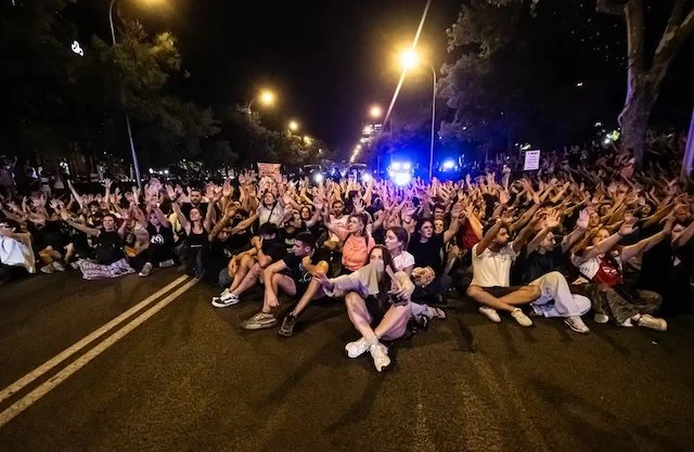 Manifestanti a Madrid il 23 settembre 2026
