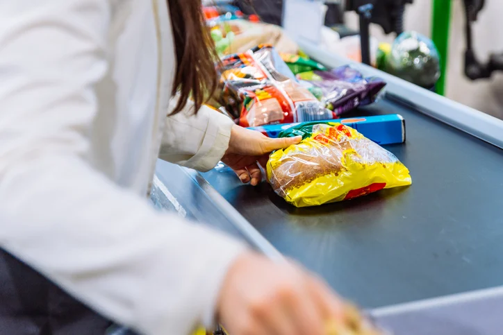 La cassa di un supermercato