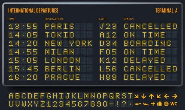 Cartellone pubblicitario all'aeroporto