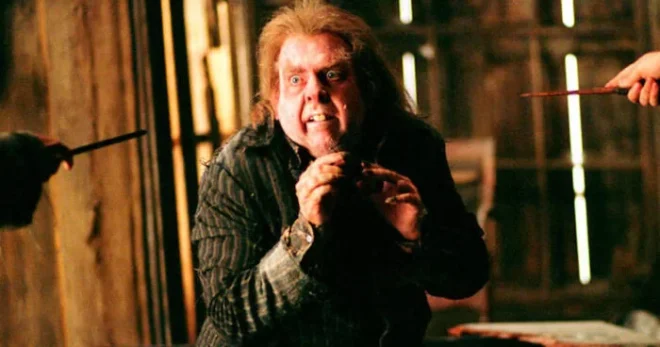 Timothy Spall nel ruolo di Peter Pettigrew nei film di Harry Potter