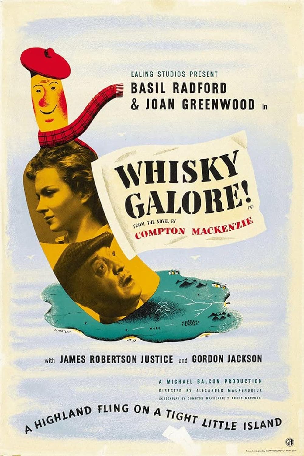 Locandina del film Whiskey Galore, 1949