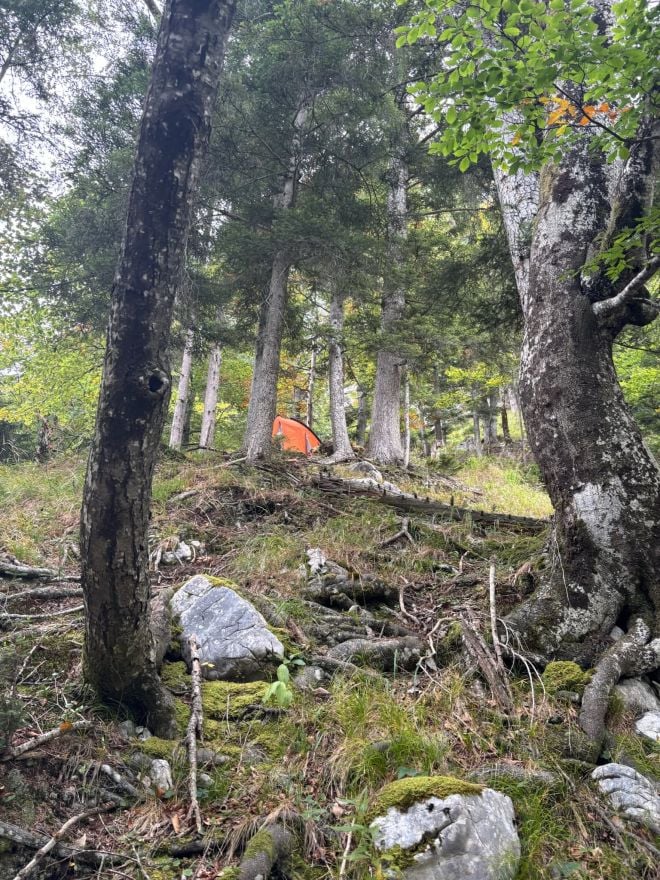 La tenda dell'escursionista