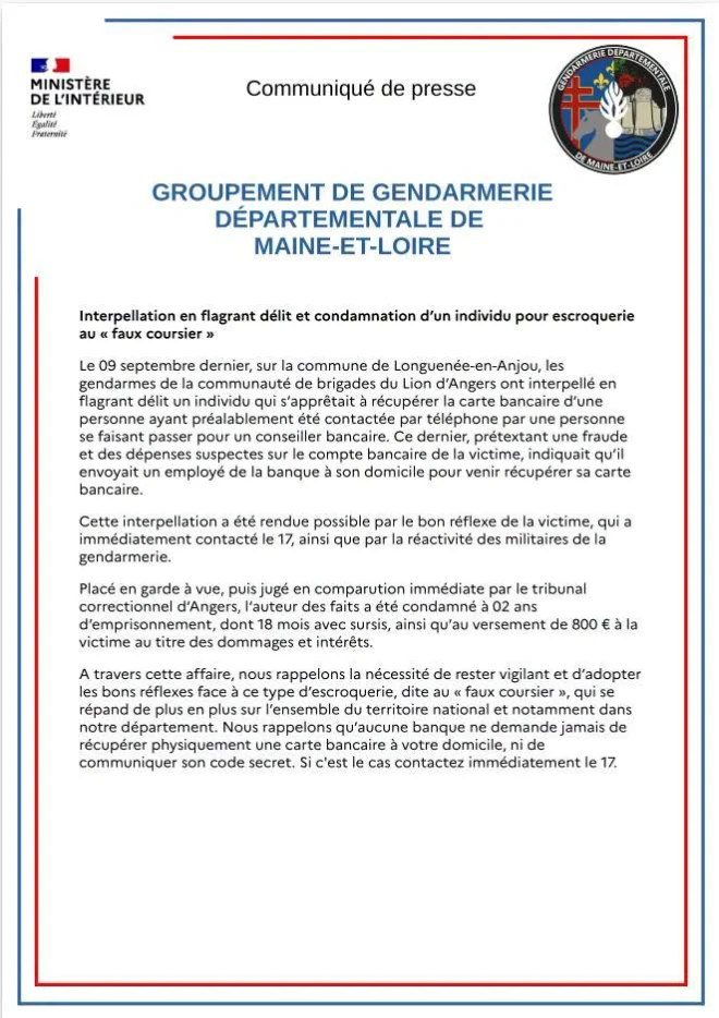 Il comunicato stampa della polizia