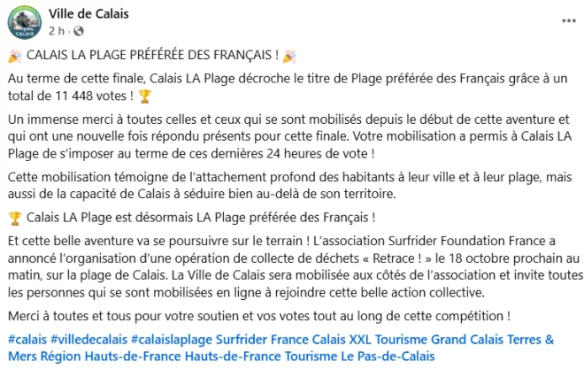 la postazione della città di Calais sulla spiaggia